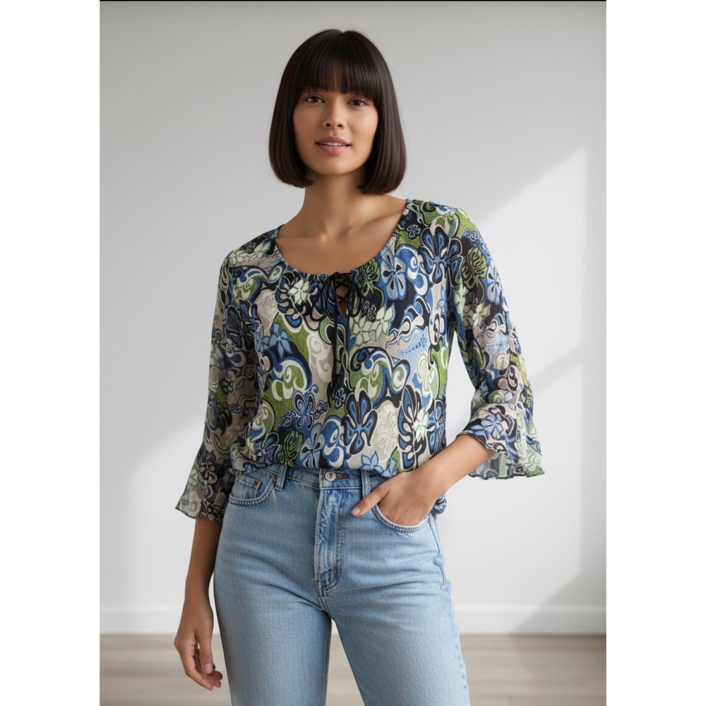 Y2K Charlotte Russe Floral Women Phoebe B Fairy Grunge Festival Bell Sleeves L